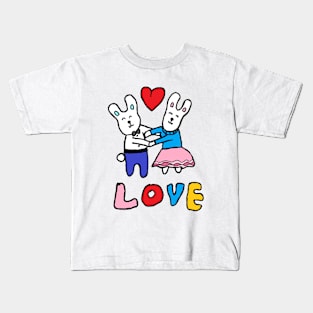 love bunny, rabbits, hand drawing Kids T-Shirt